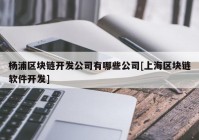 杨浦区块链开发公司有哪些公司[上海区块链软件开发]