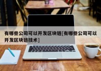 有哪些公司可以开发区块链[有哪些公司可以开发区块链技术]